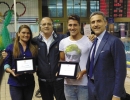 NUOTO - Fabiana Lamberti e Mario Sanzullo premiati nel corso dell'incontro di pallanuoto Posillipo-Canottieri Napoli.